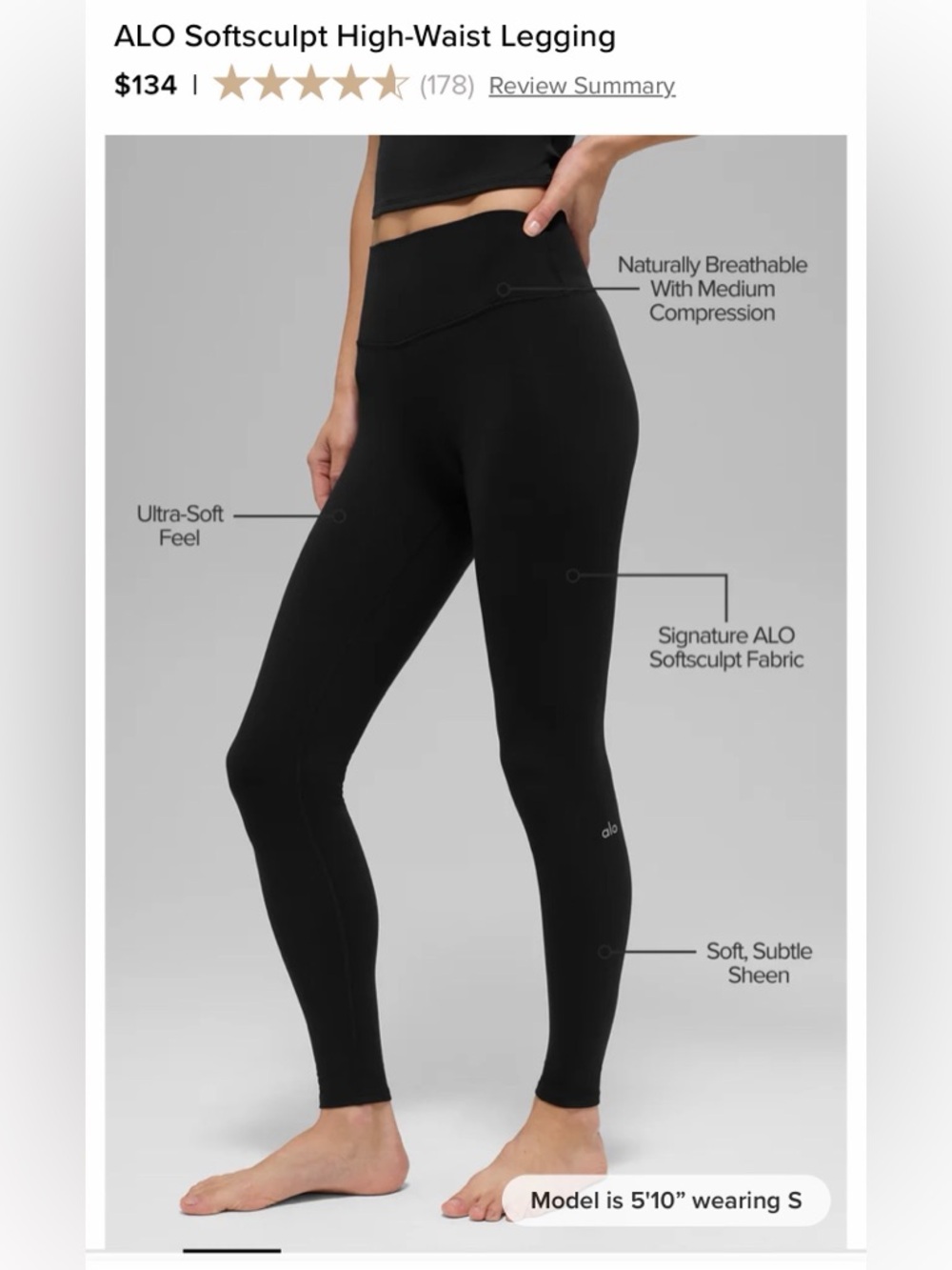 ALO Yoga Black Softsculpt High-Waist Leggings